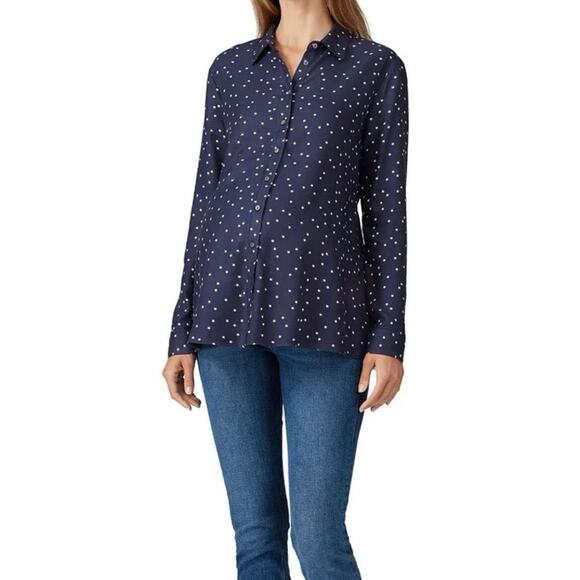 Isabella Oliver Celestial Star Print Soft Crepe Maternity Top Size 5 / US 12-14 - Picture 1 of 7